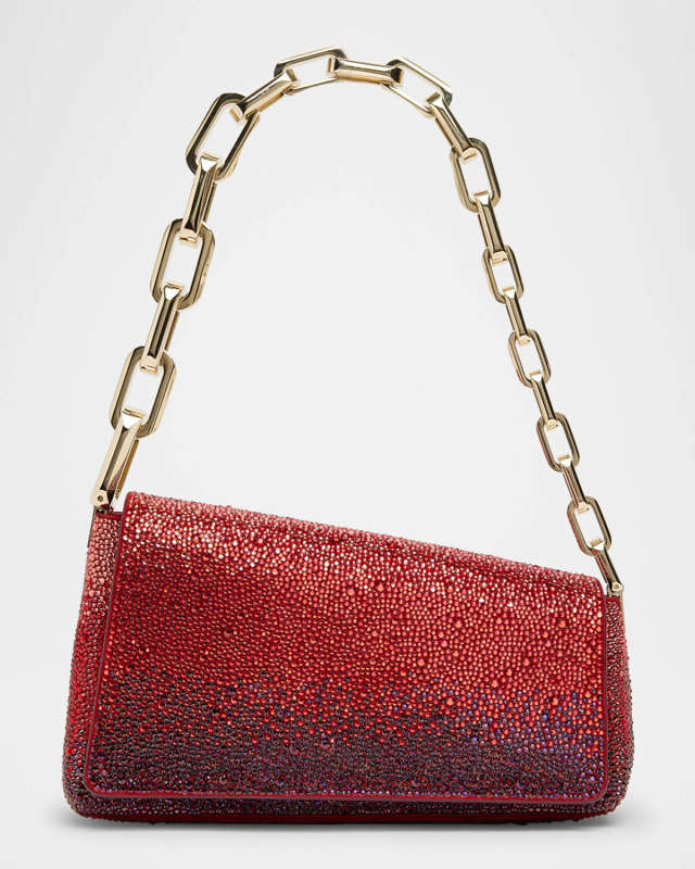 Degraclutch Asymmetric Ombre Strass Clutch Bag